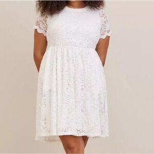 Torrid White Lace Mini Dress